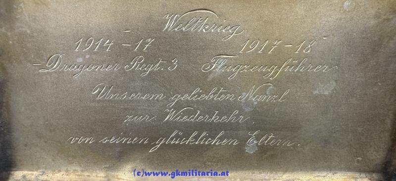 k.u.k. Zigarettentabatiere k.u.k. Luftfahrtruppe - Flugzeugführer Kpl. Karl Guttmann FLIK 24+39!! — image 6