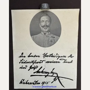Erzherzog Eugen Übersendungsschreiben für Geschenkring und Ring 1915