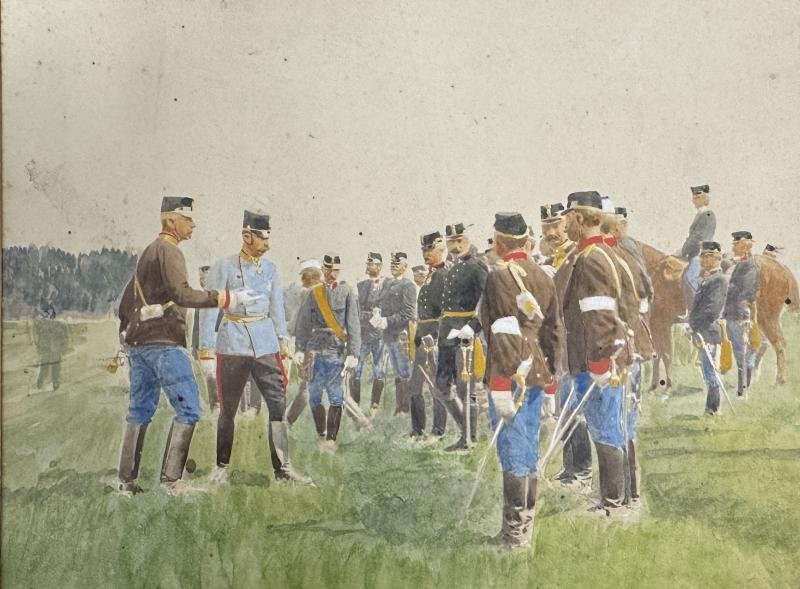 k.u.k. Aquarell Manöver - Kronprinz Erzherzog Franz Ferdinand! — image 2