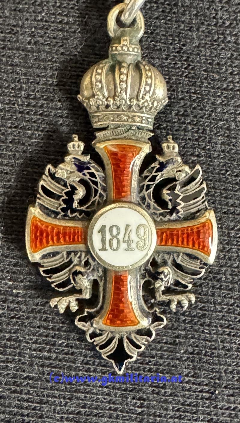 k.u.k. Franz Joseph-Orden Ritterkreuz Miniatur - SILBER! — image 4