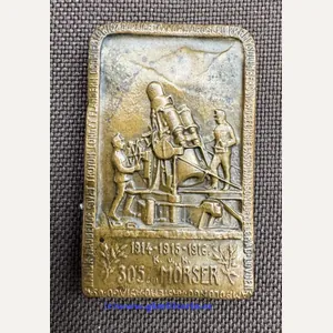 k.u.k. Kappenabzeichen 30,5cm Mörser 1914 - 1915 - 1916!!