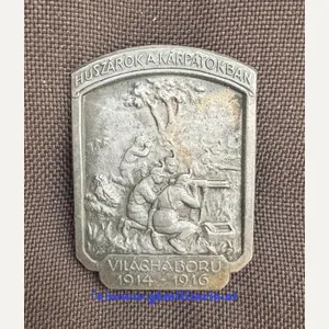 k.u.k. Kappenabzeichen Husaren in den Karpathen - Weltkrieg 1914-1916!!