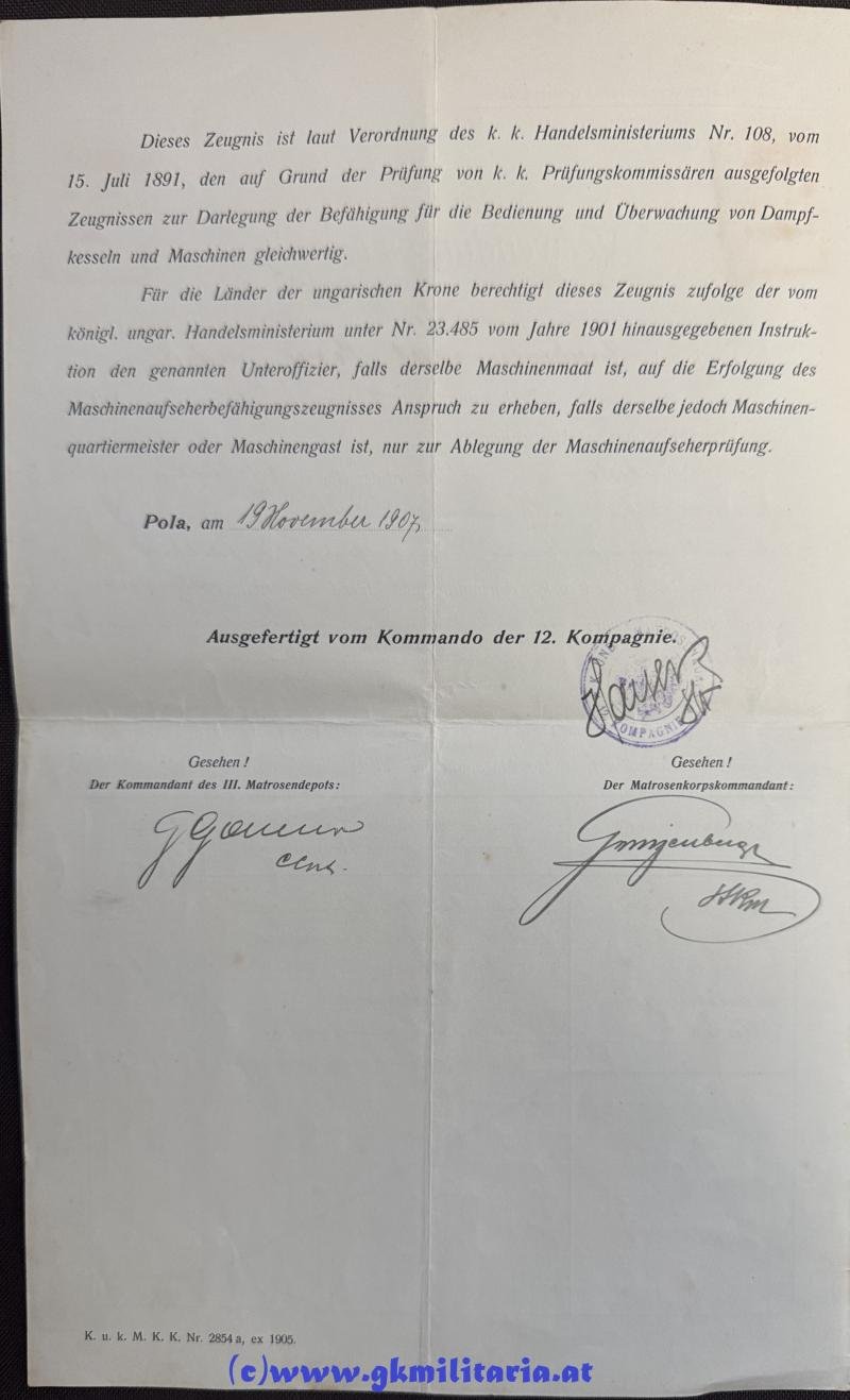 Papiernachlass k.u.k. Kriegsmarine Maschinenmaat Friedrich Hönig!! — image 3