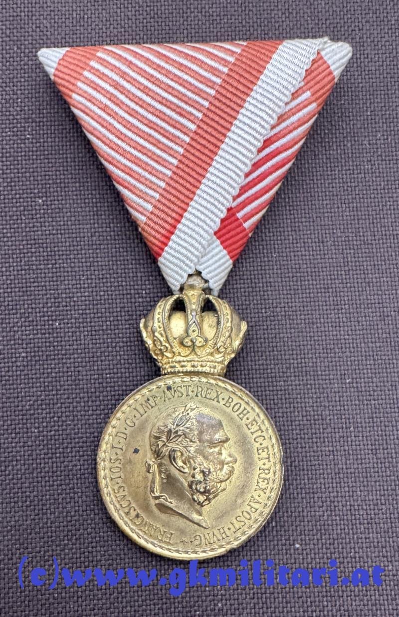 k.u.k. Bronzene Militärverdienstmedaille Kaiser Franz Josef I. im Etui - G.A. SCHEID, WIEN & BUDAPEST! — image 4