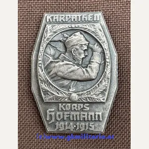 k.u.k. Kappenabzeichen Korps Hofmann 1914-1916 - 'SILBER' !!