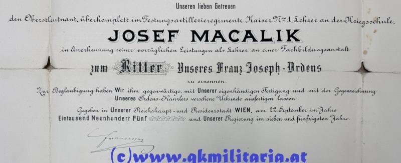 k.u.k. Urkundennachlass Generalmajor Joseph Macalik von Ivanobran Festungartillerieregiment Edler von Kollarz Nr.6!! — image 8