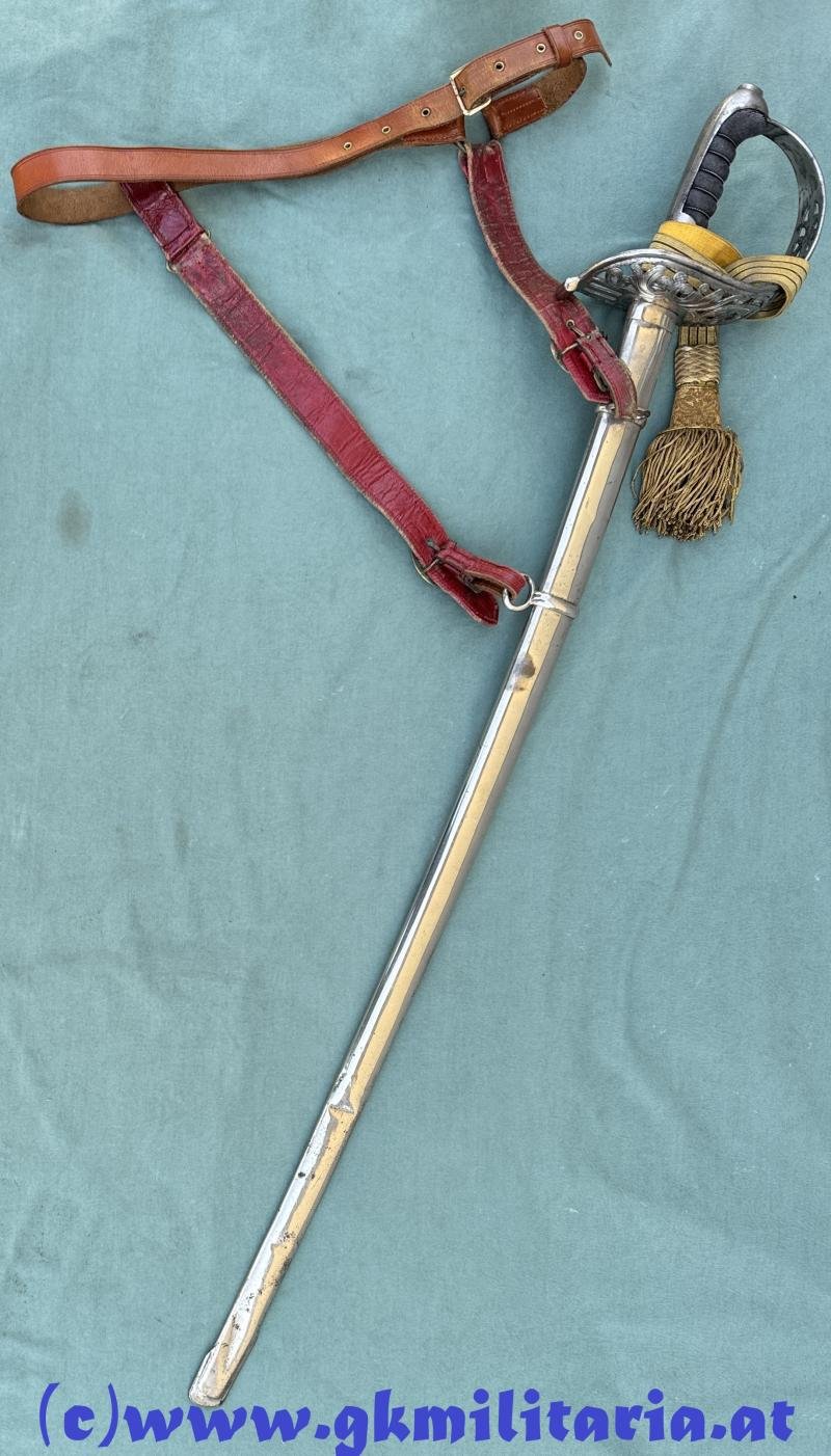 Komplette Säbel-Garnitur Säbel M1869 Kavallerie für Offizier mit Portepee und Gehänge!! - 'Offiziers-Verein WIEN' !! — image 3