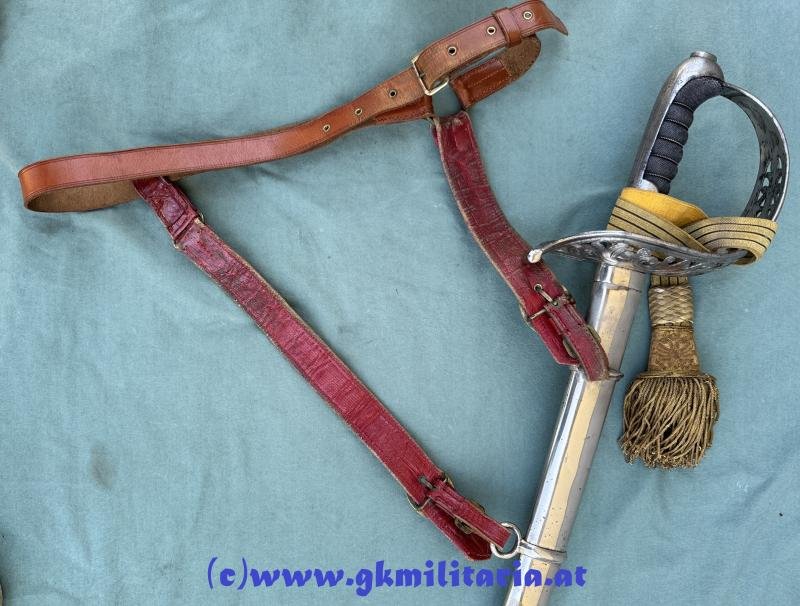 Komplette Säbel-Garnitur Säbel M1869 Kavallerie für Offizier mit Portepee und Gehänge!! - 'Offiziers-Verein WIEN' !! — image 4