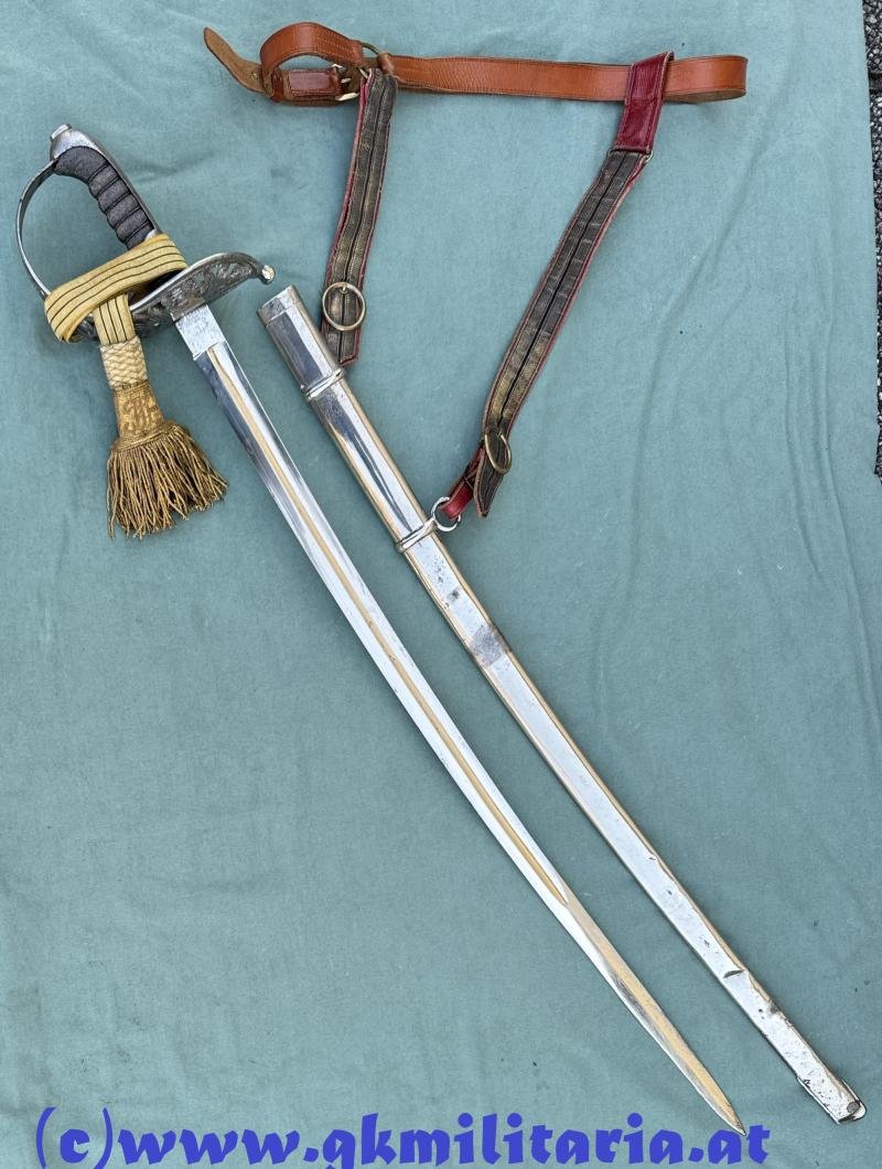Komplette Säbel-Garnitur Säbel M1869 Kavallerie für Offizier mit Portepee und Gehänge!! - 'Offiziers-Verein WIEN' !! — image 5