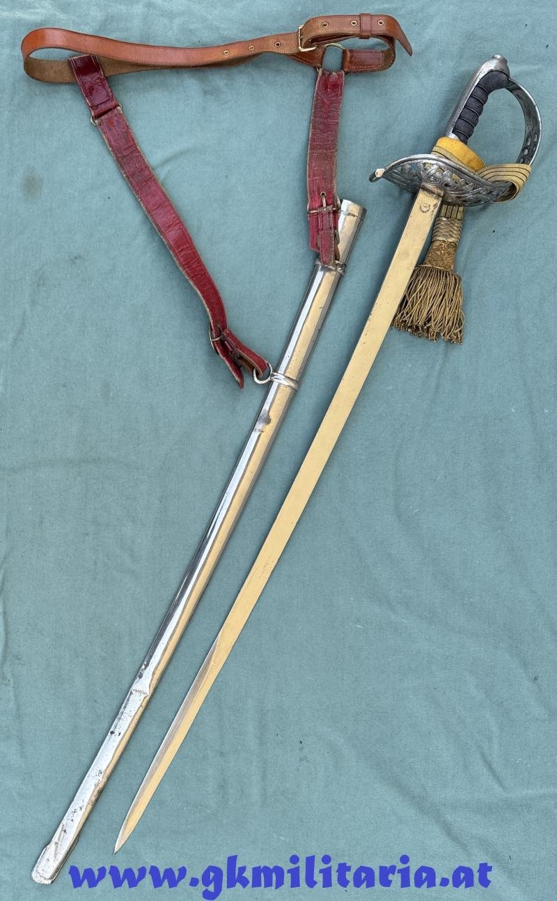 Komplette Säbel-Garnitur Säbel M1869 Kavallerie für Offizier mit Portepee und Gehänge!! - 'Offiziers-Verein WIEN' !! — image 6