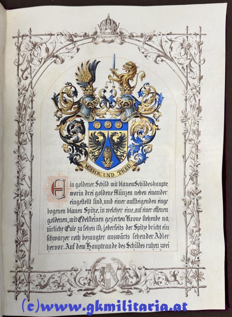 k.u.k. Adels-Diplom Alois Ritter von DESSARY - 1870!! — image 7