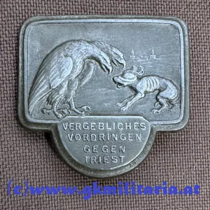 k.u.k. Kappenabzeichen - Vergebliches Vordringen gegen Triest !! - MINT!!