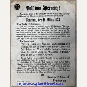 Plakat 'Vaterländische Front' - 'Volksbefragung 13. März 1938 - SAG …