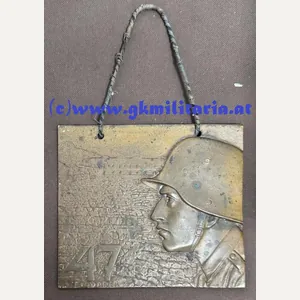 k.u.k. Bronzeplakette - Kappenabzeichen Infanterie-Regiment Nr. 47 !!