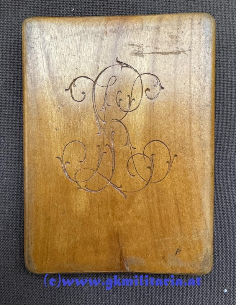 k.u.k. Patriotische Zigarettendose Kaiser Franz Joseph I./Kaiser Wilhelm II. - geschnitzt!! — image 3