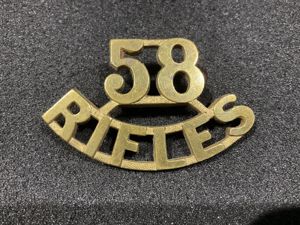 WW1 Indian Army 58th Rifles (Vaughans Rifles) shoulder title