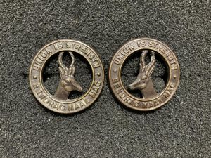 WW2 South African Union Defence Force collar badges