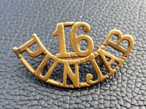 16th Punjab Regiment Brass Shoulder tile