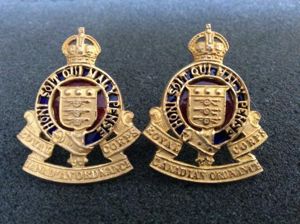 WW2 Royal Canadian Army Ordnance Corps Officers Collars