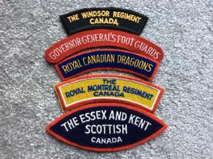 5 x Canadian Essex & Kent Scottish, Dragoon's, etc