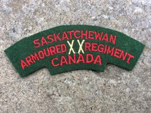 20th ( Saskatchewan) Armoured Regiment Cloth Shoulder title