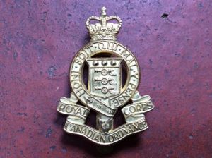 Post 1952 Royal Canadian Ordnance Corps Cap badge