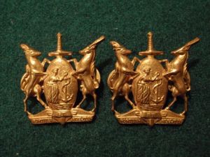 South African Coloured Corps Gilded Brass Collar Badges