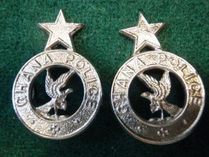 GHANA POLICE Chrome Collar Badges