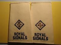 Royal Signals Corp 2/LT cream shoulder slides