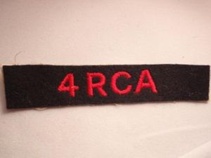 4th RCA WW2 Shoulder Title