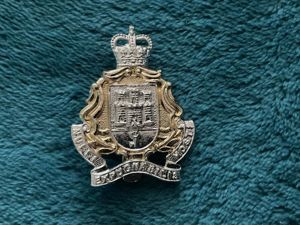 Anodised Gibraltar Regiment cap badge by Firmin