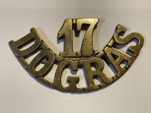 Indian Army 17th DOGRAS 1922-45 brass shoulder title