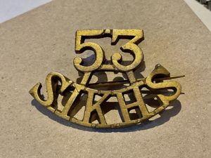 WW1 53rd SIKHS (Frontier Force) brass shoulder title