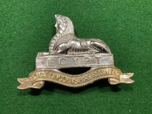 Anodised Royal Lincolnshire Regiment cap badge.