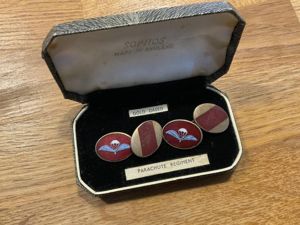 Parachute Regiment , gold cased & enamel cufflinks