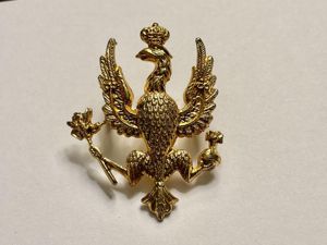 14th/20th Kings Hussars gilded brass cap badge
