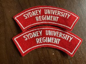 Sydney University Regiment bordered shoulder titles