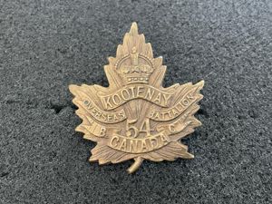 WW1 C.E.F 54th Infantry Battalion 'Kootenay Battalion' cap badge