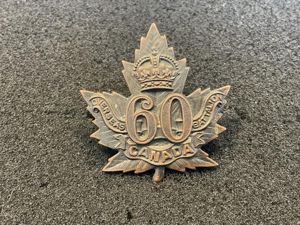 WW1 C.E.F 60th Infantry Battalion cap badge by INGLIS.
