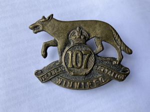WW1 C.E.F 107th ' Winnipeg' Battalion cap badge by TIPTAFT.