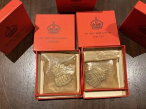 WW2 Silver A.R.P badge in original Red cardboard box of …