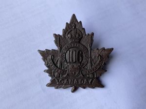 WW1 C.E.F 106th Infantry 'Nova Scotia Rifles' cap badge.