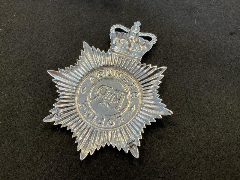 Q/C Bermuda Police Helmet plate. — image 2