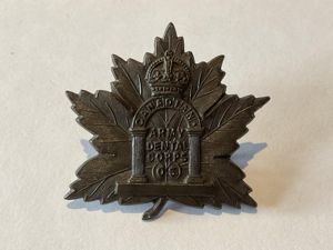 WW1 Canadian Army Dental Corps (Overseas) cap badge