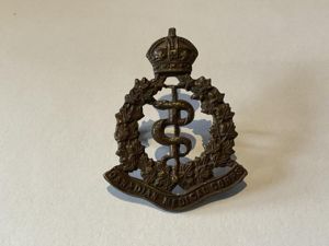WW1 Canadian Medical Corps bronzed cap badge.