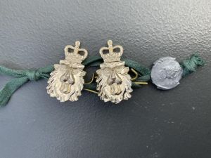 Anodised Bermuda Regiment collar badges. (Sealed patterns)