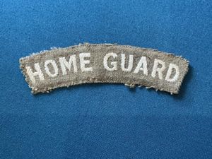 WW2 HOME GUARD wool backed shoulder title