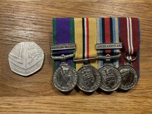 Op Telic, G.S.M, Afghanistan & Jubilee miniature group.