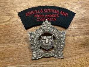 Argyll & Sutherland Highlanders of Canada cap badge & title.