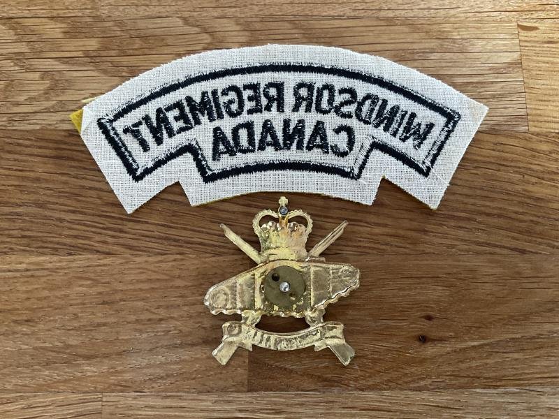 The Windsor Regiment of Canada cap badge & shoulder title. — image 2